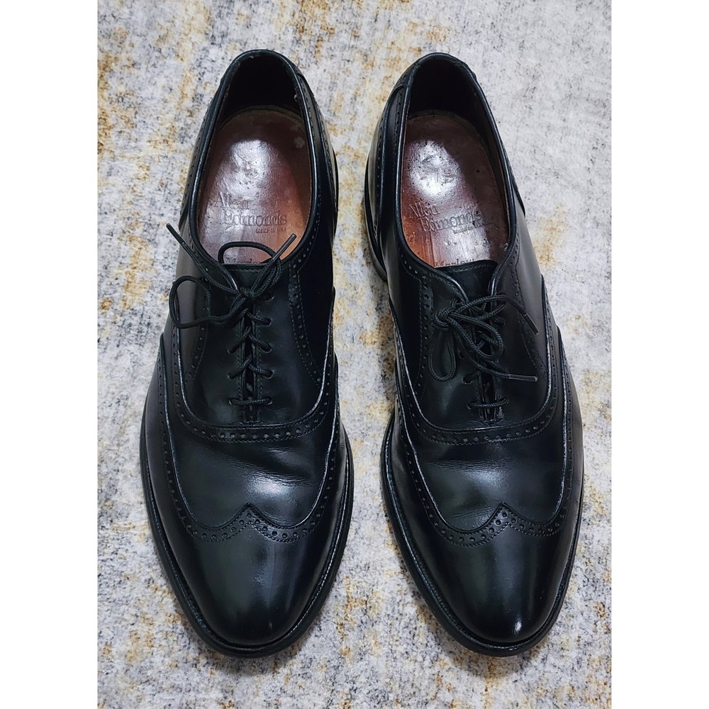Allen Edmonds Men's Marlow Black Leather Wingtip Oxford Dress Shoes Size 9.5 C